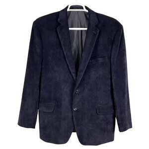 Calvin Klein Mens 46R Black Corduroy Blazer Sport Coat Double Vented Holiday